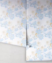 Load image into Gallery viewer, Protea Wallpaper • Floral Wallpaper • Bell Blue Honey • Roll