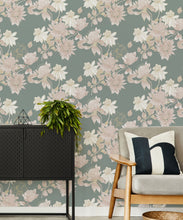 Load image into Gallery viewer, Protea Wallpaper • Floral Wallpaper • Olive Grove • Insitu