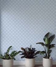 Load image into Gallery viewer, Sunflower Wallpaper • Floral Wallpaper • Bell Blue • Insitu