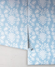 Load image into Gallery viewer, Desert Eve Wallpaper • Floral Wallpaper • Bell Blue • Roll