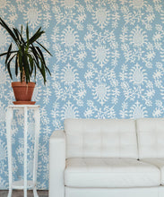 Load image into Gallery viewer, Desert Eve Wallpaper • Floral Wallpaper • Bell Blue • Insitu