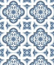 Load image into Gallery viewer, Rice Flower Wallpaper • Floral Wallpaper • Bell Blue • Swatch