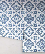 Load image into Gallery viewer, Rice Flower Wallpaper • Floral Wallpaper • Bell Blue • Roll