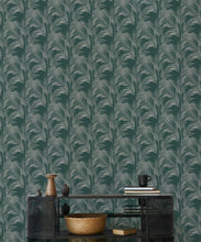 Load image into Gallery viewer, Daintree Palm Wallpaper • Tropical Wallpaper • Forest Green • Insitu
