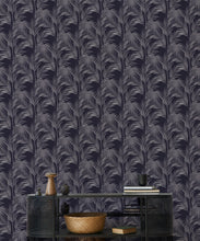 Load image into Gallery viewer, Daintree Palm Wallpaper • Tropical Wallpaper • Indigo • Insitu