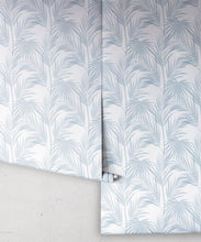 Load image into Gallery viewer, Daintree Palm Wallpaper • Tropical Wallpaper • Powder Blue • Roll