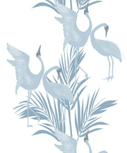 Load image into Gallery viewer, Dancing Brolga Wallpaper • Tropical Wallpaper • Powder Blue • Swatch