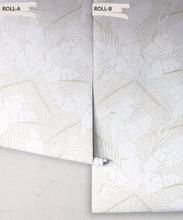 Load image into Gallery viewer, Art Deco Palm Wallpaper • Tropical Wallpaper • Brass • Roll