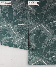 Load image into Gallery viewer, Art Deco Palm Wallpaper • Tropical Wallpaper • Forest Green• Roll