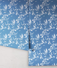 Load image into Gallery viewer, Bamboo Leaves Wallpaper • Classic Blue • Rolls