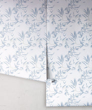 Load image into Gallery viewer, Bamboo Leaves Wallpaper • Dusty Blue • Rolls