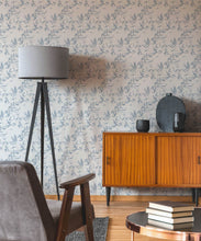 Load image into Gallery viewer, Bamboo Leaves Wallpaper • Dusty Blue • Insitu