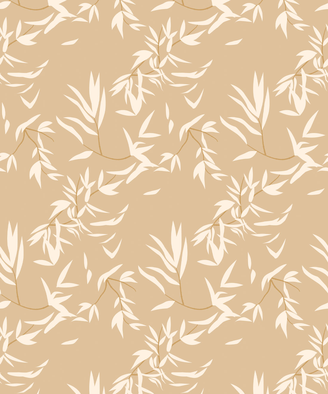 Bamboo Leaves Wallpaper • Honey Peach • Swatch