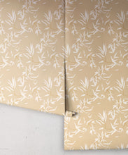 Load image into Gallery viewer, Bamboo Leaves Wallpaper • Honey Peach • Rolls