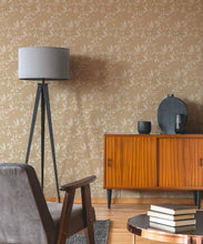 Load image into Gallery viewer, Bamboo Leaves Wallpaper • Honey Peach • Insitu