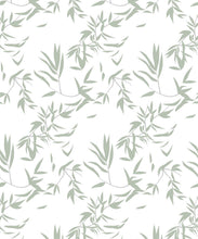Load image into Gallery viewer, Bamboo Leaves Wallpaper • Seafoam • Swatch