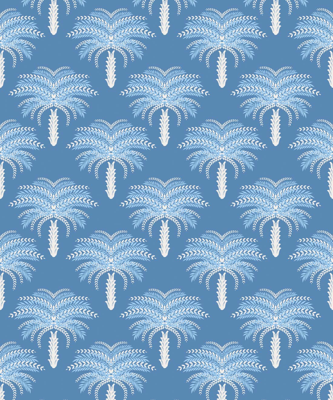Desert Palm Wallpaper • Classic Blue • Swatch