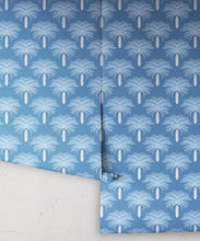 Load image into Gallery viewer, Desert Palm Wallpaper • Classic Blue • Rolls