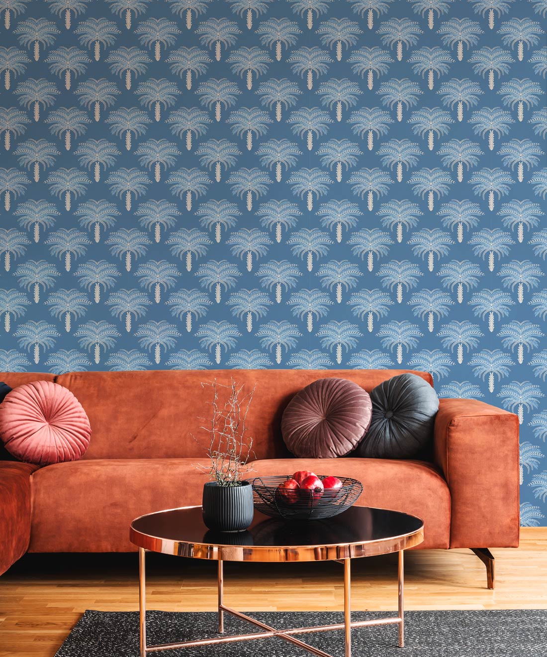 Desert Palm Wallpaper • Classic Blue • Insitu