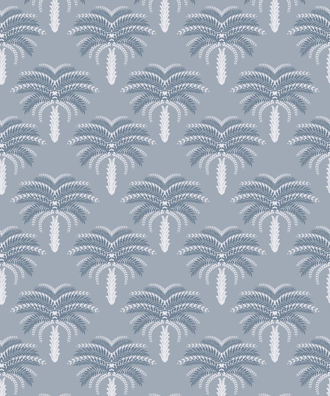Desert Palm Wallpaper • Dusty Blue • Swatch
