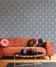 Load image into Gallery viewer, Desert Palm Wallpaper • Dusty Blue • Insitu