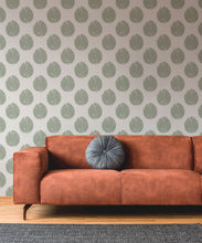 Load image into Gallery viewer, Fans Wallpaper • Seafoam • Insitu