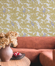 Load image into Gallery viewer, Pheasant Wallpaper • Antique Moss • Insitu