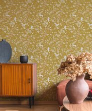 Load image into Gallery viewer, Vintage Floral Wallpaper • Antique Moss • Insitu