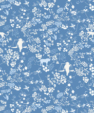 Load image into Gallery viewer, Vintage Floral Wallpaper • Classic Blue • Swatch