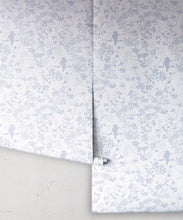 Load image into Gallery viewer, Vintage Floral Wallpaper • Dusty Blue • Rolls