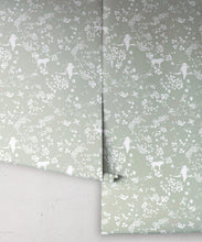 Load image into Gallery viewer, Vintage Floral Wallpaper • Seafoam • Rolls