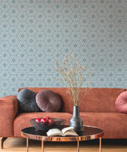 Load image into Gallery viewer, Marrakesh Wallpaper • Bosco Blue • Insitu