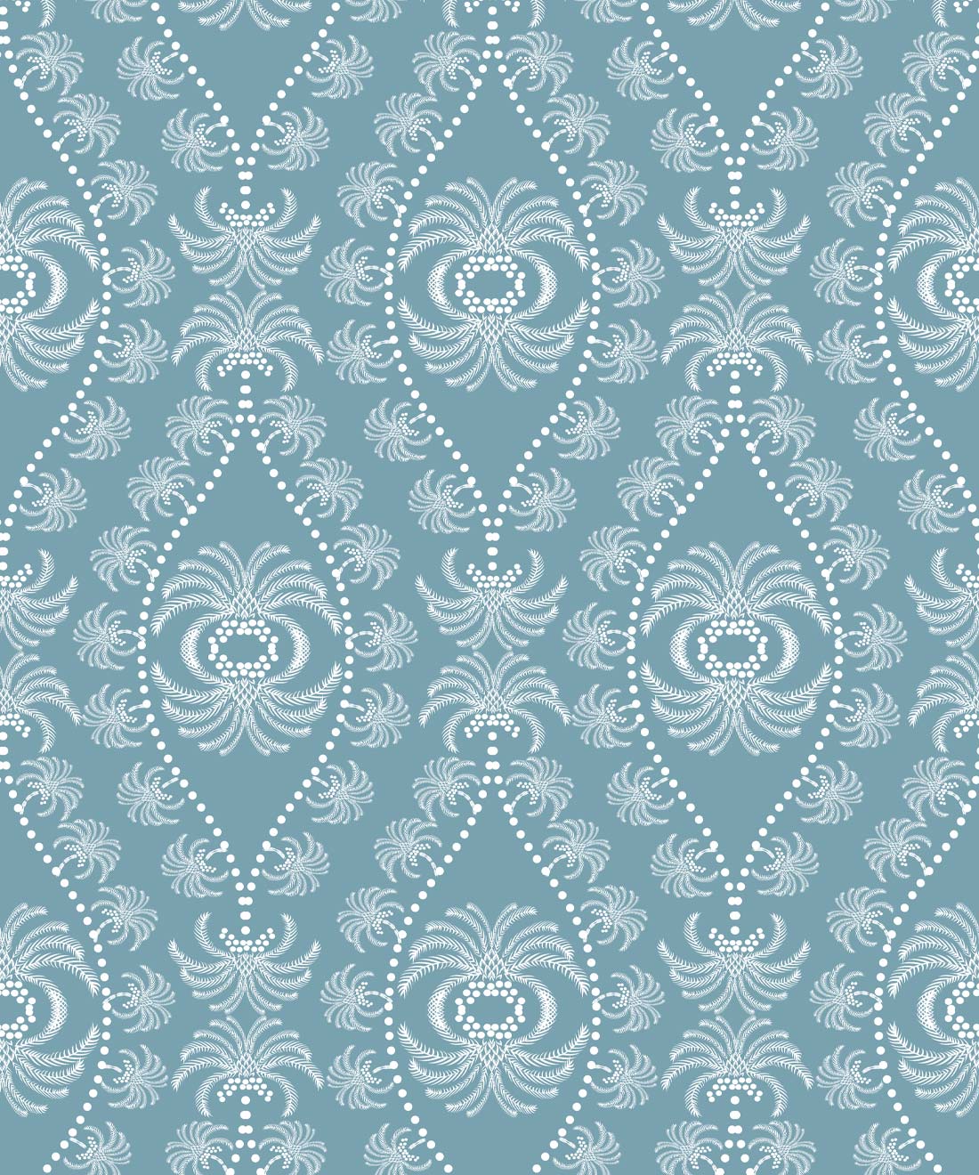 Palm Wallpaper • Bosco Blue • Swatch