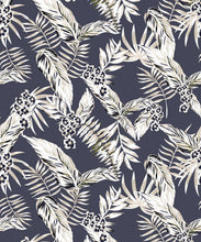 Load image into Gallery viewer, Cooktown Orchids Wallpaper • Indigo • Swatch