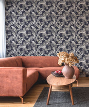 Load image into Gallery viewer, Cooktown Orchids Wallpaper • Indigo • Insitu
