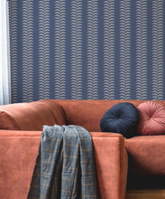 Load image into Gallery viewer, Travelling Vine Wallpaper • Classic Blue • Insitu