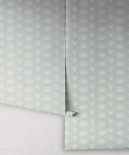 Load image into Gallery viewer, Dot Scallop Wallpaper • Olive Green • Rolls