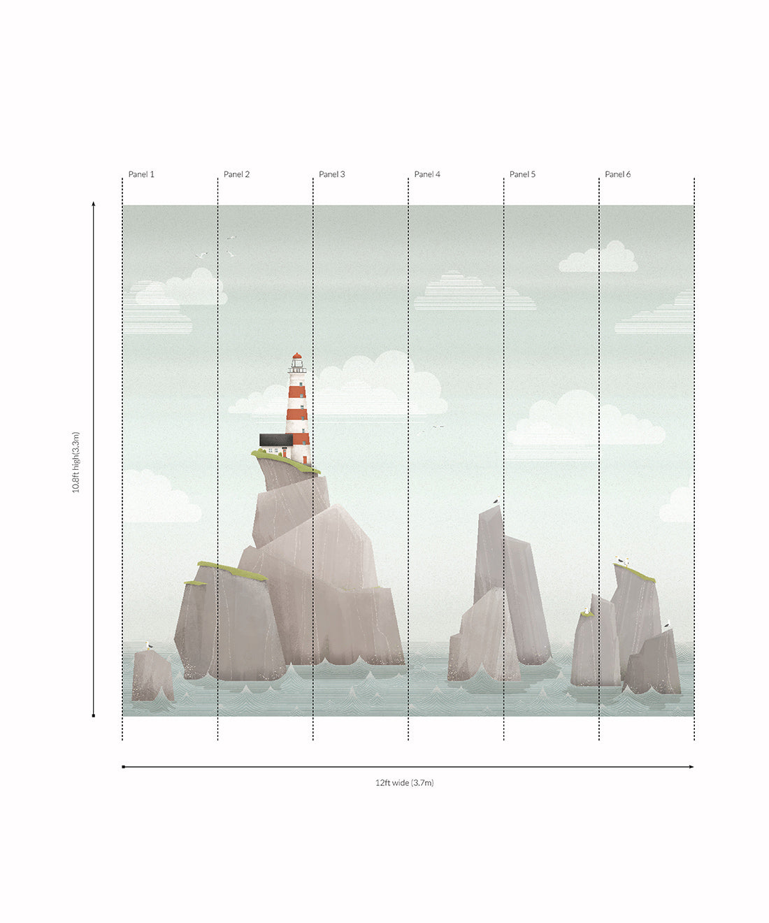 Lighthouse Mural • Original • Panels