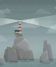 Load image into Gallery viewer, Lighthouse at Night Mural • Swatch