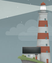 Load image into Gallery viewer, Lighthouse at Night Mural • Scale