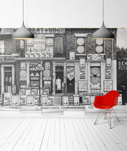 Load image into Gallery viewer, Herberts Off License is a black and white wall mural