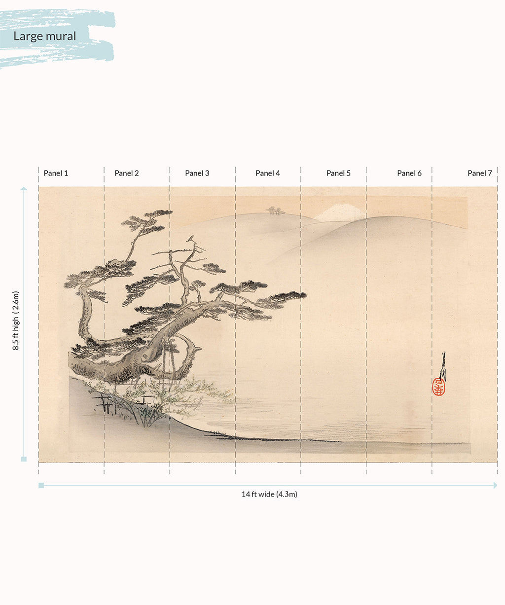 Japanese Hillside Wall Mural Large