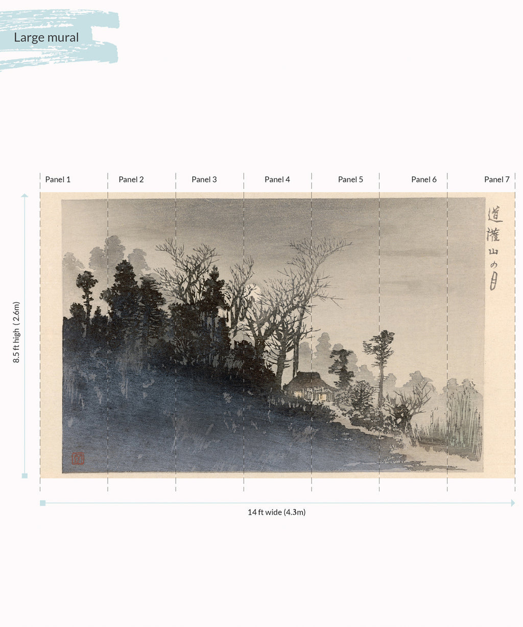 Mt Tsukuba Mist Wall Mural - Large