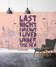 Load image into Gallery viewer, Under The Sea is a pink &amp; purple wall mural