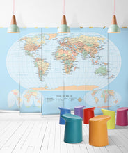 Load image into Gallery viewer, World Map Mural Modern