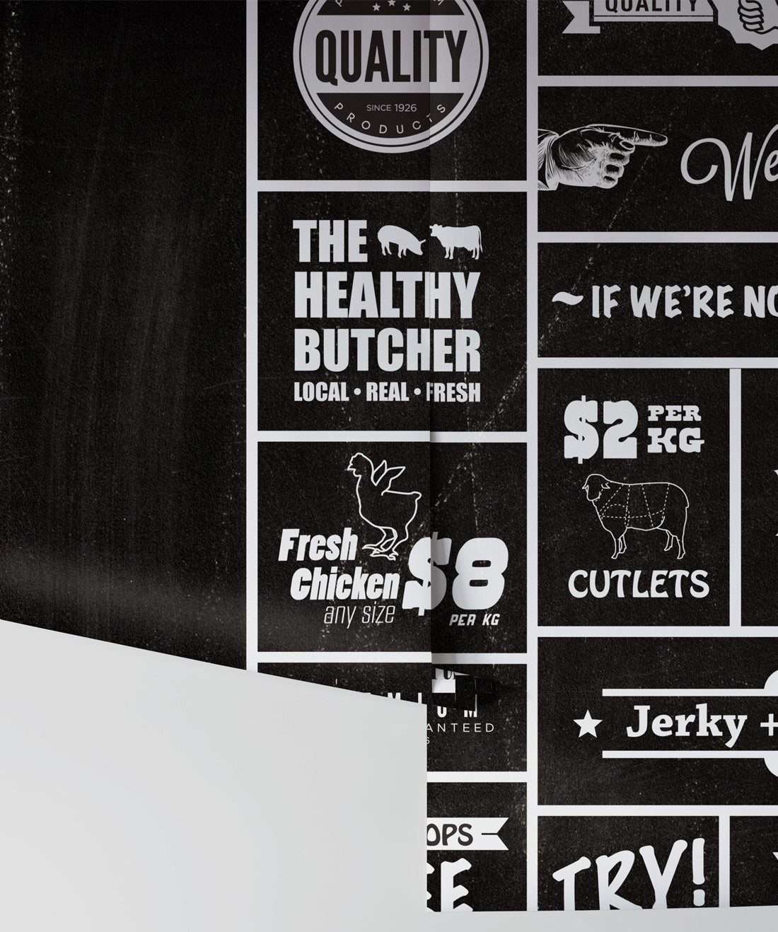 Butcher Chalkboard Wall Mural