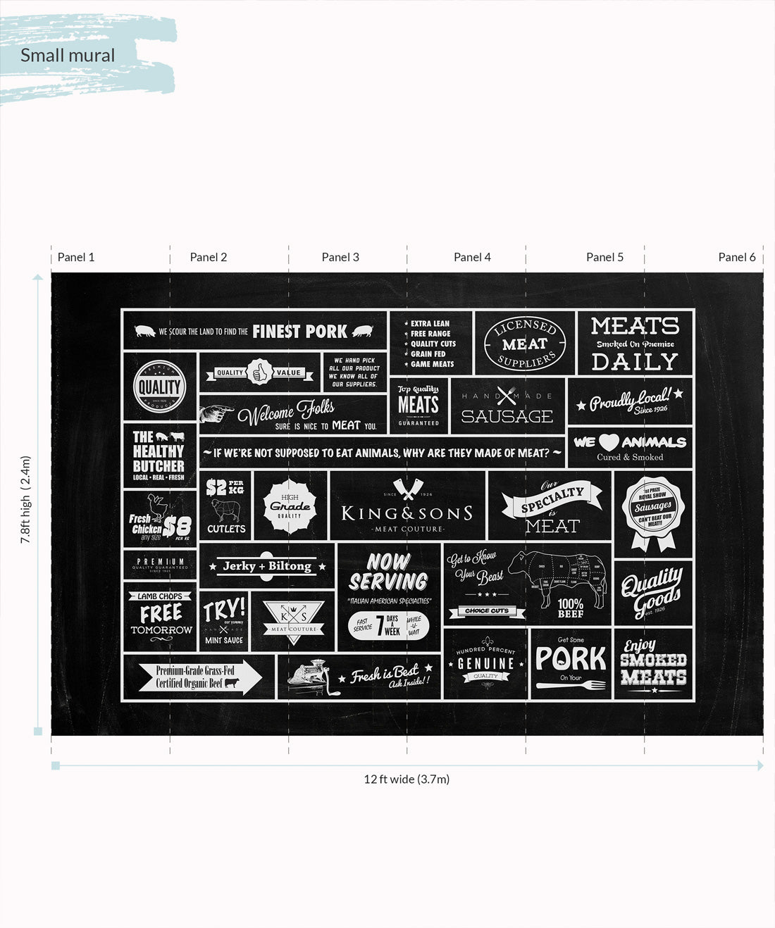 Butcher Chalkboard Wall Mural