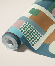 Load image into Gallery viewer, Muse Type II Vinyl Wallpaper - Colourway: Turquoise - Roll - Commercial Wallcoverings