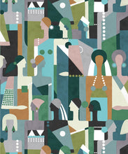 Load image into Gallery viewer, Muse Type II Vinyl Wallpaper - Colourway: Turquoise - Swatch - Commercial Wallcoverings