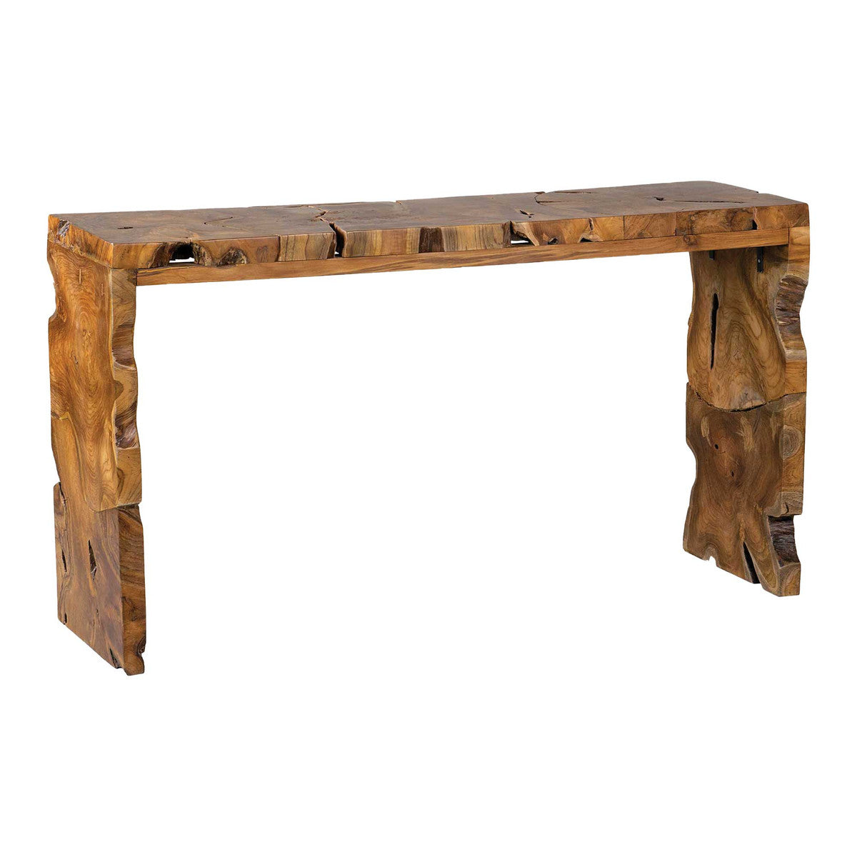 organic teak console table